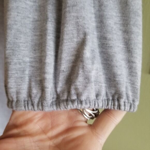 Theme two toned grey ruffled neck dress. - Picture 3 of 6